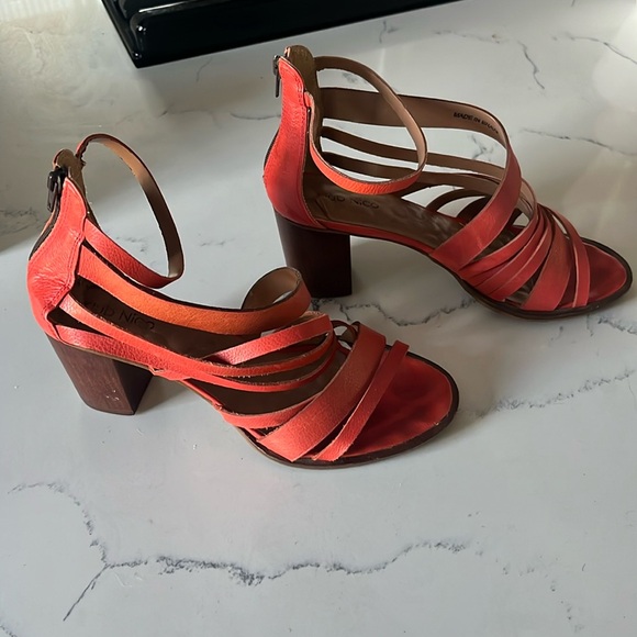 club nico Shoes - Anthropologie orange leather heeled sandals
